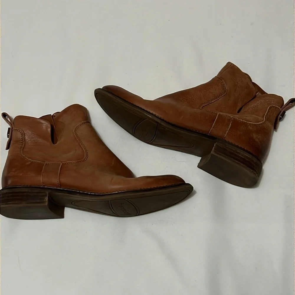 Franco Sarto Brown Leather Hoda Booties